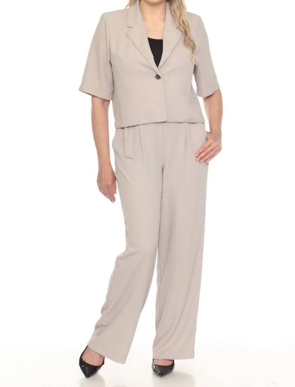 NEW JOSEPH RIBKOFF one-button short blazer jacket in dune
